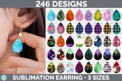 Blue Camo Teardrop Earring | Sublimation Designs Bundle Product Image 2