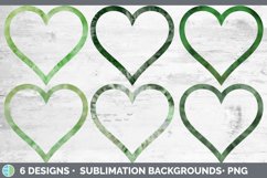 Green Tie Dye Heart Frame Clipart Product Image 2