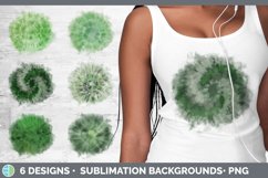 Bundle of six green tie dye grunge sublimation backgrounds.