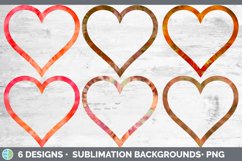 Orange Tie Dye Heart Frame Clipart Product Image 2
