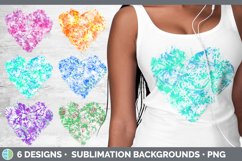 Bundle of six tie dye distressed hearts clipart.