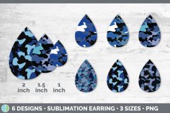 Blue Camo Teardrop Earring | Sublimation Designs Bundle Product Image 3