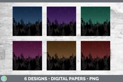Night Backgrounds | Northern Lights Digital Scrapbook Papers Product Image 2