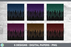 Night Backgrounds | Northern Lights Digital Scrapbook Papers Product Image 2