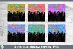 Night Backgrounds | Northern Lights Digital Scrapbook Papers Product Image 2