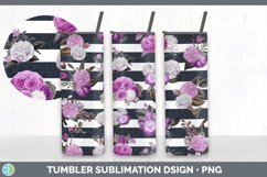 Flowers and Stripes Tumbler Sublimation Design Bundle Product Image 5