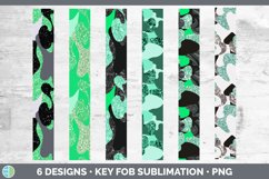 Glitter Green Camo Key Fob | Wristlet Sublimation Product Image 2