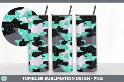 Glitter Teal Camo Tumbler Sublimation Bundle Product Image 4