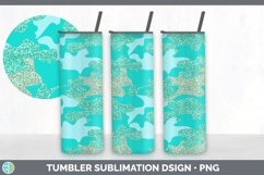Glitter Teal Camo Tumbler Sublimation Bundle Product Image 8