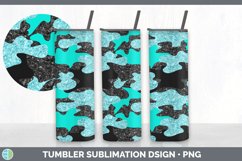 Glitter Teal Camo Tumbler Sublimation Bundle Product Image 7