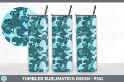 Glitter Teal Camo Tumbler Sublimation Bundle Product Image 3