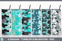 Glitter Teal Camo Tumbler Sublimation Bundle Product Image 1