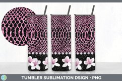 Pink Animal Print Tumbler | Flower Skinny Tumbler Product Image 3