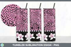 Pink Animal Print Tumbler | Flower Skinny Tumbler Product Image 6