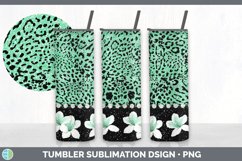 Green Animal Print Tumbler | Flower Skinny Tumbler Product Image 6