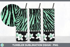 Green Animal Print Tumbler | Flower Skinny Tumbler Product Image 7