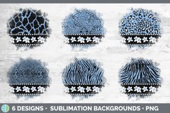 Blue Animal Print Background | Flower Grunge Sublimation Bac Product Image 2