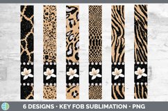 Tan Animal Print Key Fob | Flower Wristlet Sublimation Product Image 2
