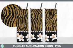 Animal Print Tumbler | Flower Skinny Tumbler Sublimation Product Image 4