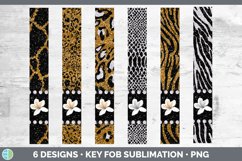 Animal Print Key Fob | Flower Wristlet Sublimation Product Image 2