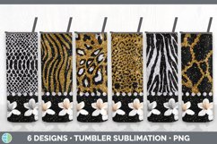 Animal Print Tumbler | Flower Skinny Tumbler Sublimation Product Image 1