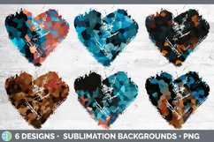 Mosaic Distressed Heart Clipart | Heart Sublimation Product Image 2