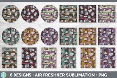 Painted Florals Wood Air Freshener | Sublimation Designs Bun Product Image 2