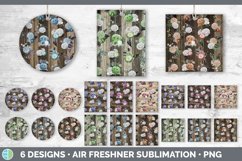 Wood Floral Air Freshener | Sublimation Designs Bundle Product Image 1