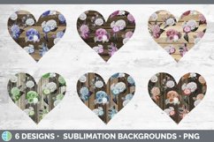 Wood Floral Hearts Clipart | Sublimation Designs Product Image 2