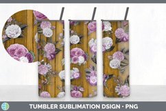 Painted Florals Wood Tumbler Sublimation Bundle Product Image 5