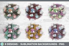 Painted Florals Wood Background | Grunge Sublimation Backgro Product Image 2