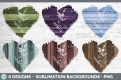 Stained Wood Heart Distressed Clipart | Sublimation Designs Product Image 2