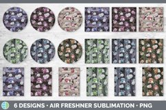 Stained Florals Wood Air Freshener | Sublimation Designs Bun Product Image 2