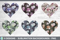 Stained Florals Wood Hearts Clipart | Sublimation Designs Product Image 2