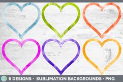 Watercolor Heart Frame Clipart | Sublimation Designs Product Image 2