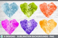 Watercolor Heart Distressed Clipart | Sublimation Designs Product Image 2
