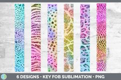 iridescent Animal Print Key Fob | Wristlet Sublimation Product Image 2