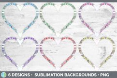Pastel Flowers Heart Frame Clipart Product Image 2
