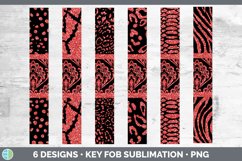 Red Damask Key Fob | Wristlet Sublimation Product Image 2