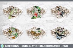 Vintage Butterfly Heart Distressed Clipart | Sublimation Des Product Image 2