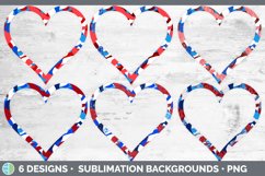 Patriotic Camo Heart Frame Clipart | 4th of July Sublimation Product Image 2