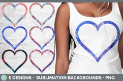 Patriotic Tie Dye Heart Frame Clipart | 4th of July Sublimat Product Image 1
