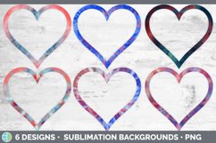 Patriotic Tie Dye Heart Frame Clipart | 4th of July Sublimat Product Image 2