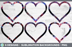 Patriotic Heart Frame Clipart | 4th of July Sublimation Product Image 2
