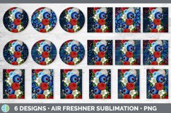 Patriotic Flowers Air Freshener | 4th of July Sublimation Product Image 2