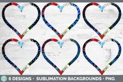 Patriotic Flowers Heart Frame Clipart | 4th of July Sublimat Product Image 2
