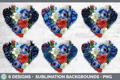 Patriotic Flowers Heart Distressed | 4th of July Sublimation Product Image 2
