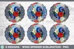 Floral Patriotic Wind Spinner | 4th of July Sublimation Desi Product Image 2