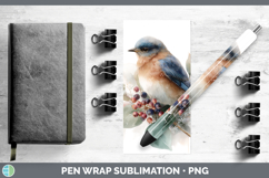 Eastern Bluebird Birds 01 Christmas Botanicals Pen Wrap Subl Product Image 1