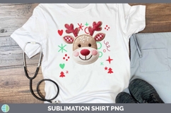 Custom Christmas Cute Reindeer Patch Christmas Shirt Su Product Image 2
